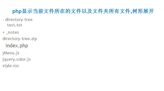 php显示当前文件所在的文件以及文件夹所有文件,树形展开
