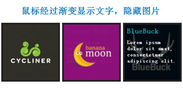鼠标经过渐变显示文字,隐藏图片