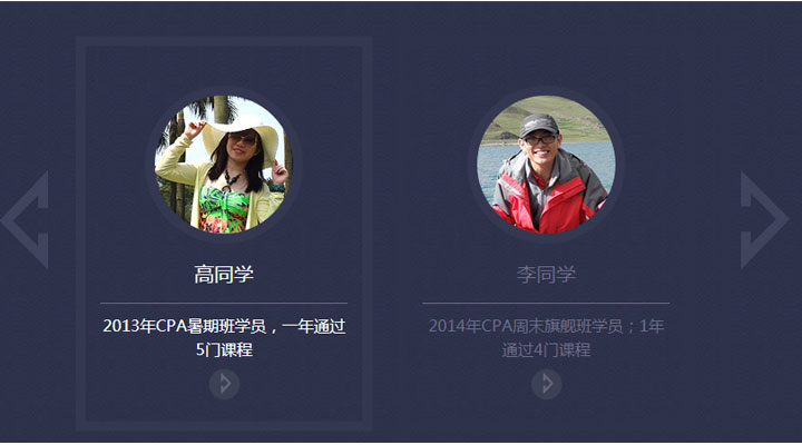左右滑动的个人名片焦点图 鼠标经过高亮显示