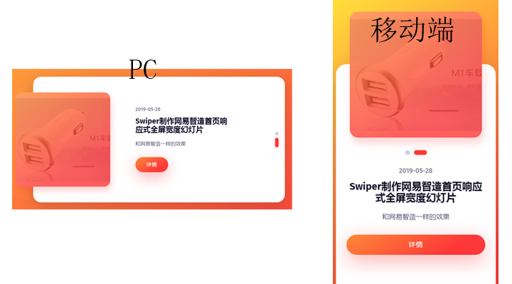 响应式类似卡片幻灯片演示